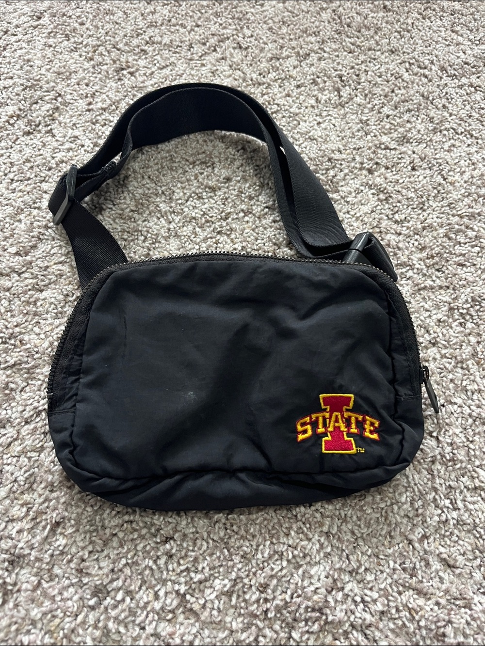 Iowa State Embroidered Black Crossbody Bag